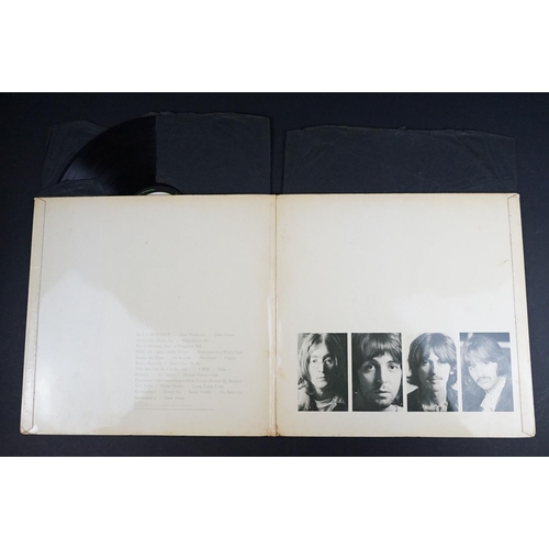 4 - Vinyl - The Beatles White Album PMC 7067, No. 0037763.  Top loader, tatty inners, no photos, poster ... 