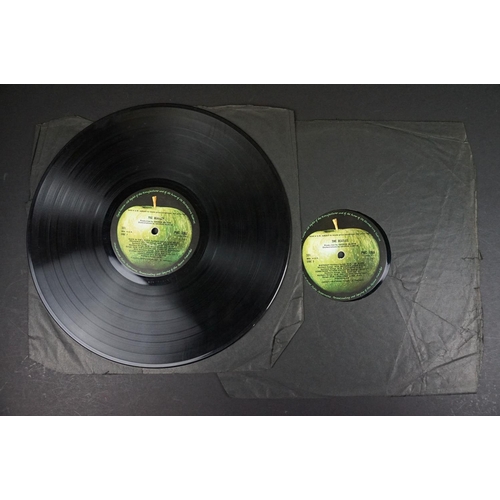 4 - Vinyl - The Beatles White Album PMC 7067, No. 0037763.  Top loader, tatty inners, no photos, poster ... 