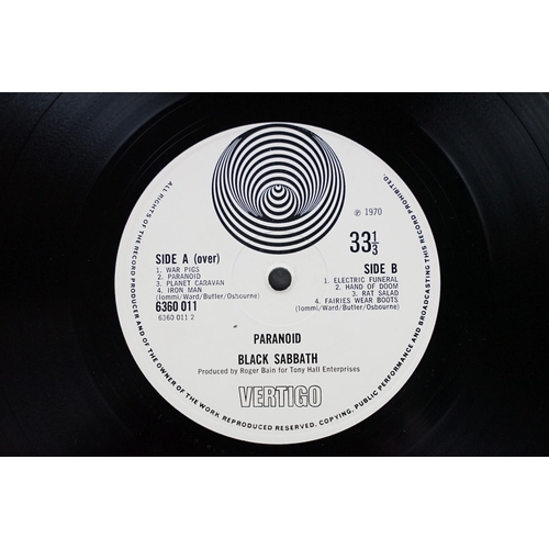 565 - Vinyl - Black Sabbath Paranoid on Vertigo 6360 011.  Large swirl label, no Jim Simpson credit, swirl... 