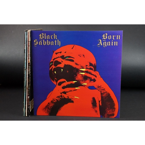 566 - Vinyl - 7 Black Sabbath LPs to include Self Titled (NEL 6002) sleeve has Dutch printer, We Sold Our ... 