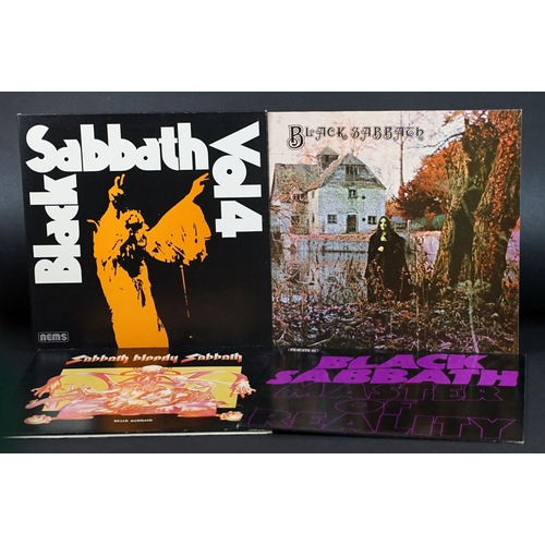 570 - Vinyl - 4 Black Sabbath LPs to include VOL 4 (NEL 6005), Master Of Reality (NEL 6004), Sabbath Blood... 