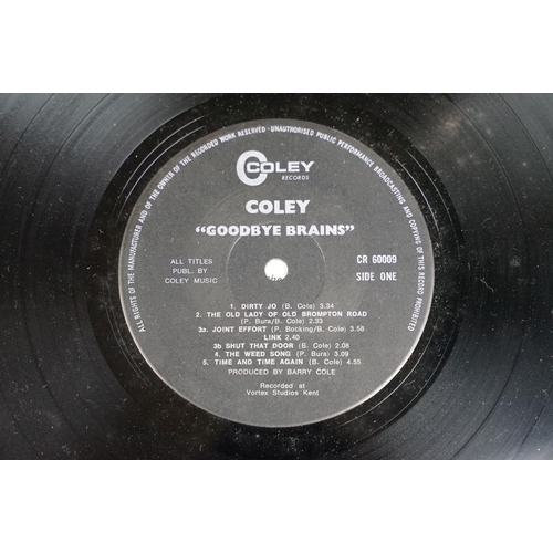 81 - Vinyl - Coley - Goodbye Brains on Coley Records CR60009 with lyric insert.  Vg / Vg+