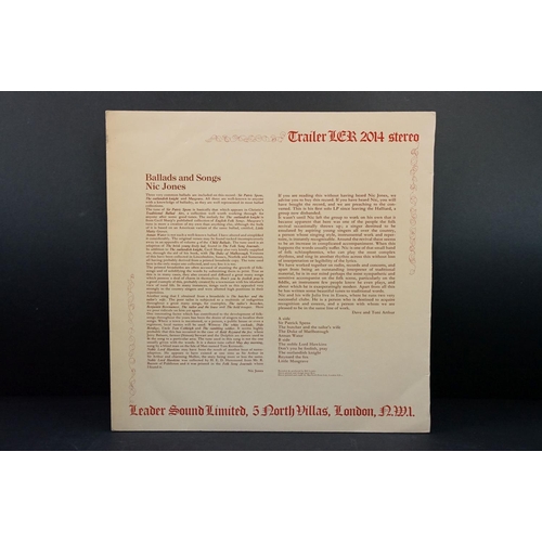 394 - Vinyl - Nic Jones Ballads And Songs LP on Trailer Records LER 2014.  Red Trailer labels.  Ex