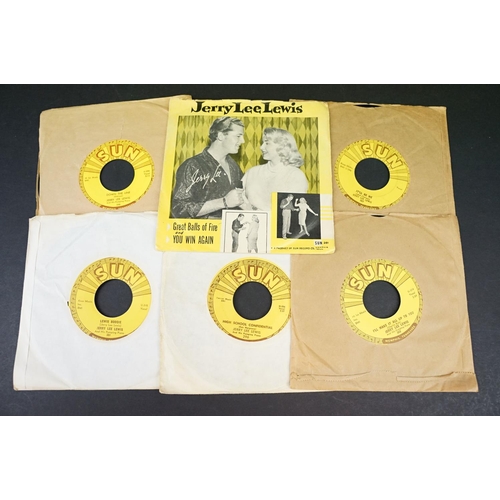 450 - Vinyl - 16 Jerry Lee Lewis original USA pressings on Sun Records to include: Sun 259, Sun 267, Sun 2... 