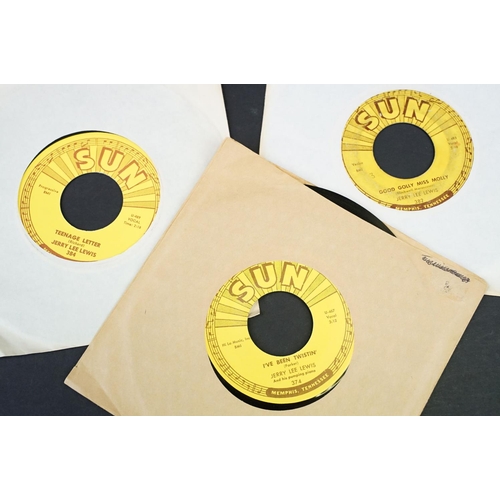 450 - Vinyl - 16 Jerry Lee Lewis original USA pressings on Sun Records to include: Sun 259, Sun 267, Sun 2... 