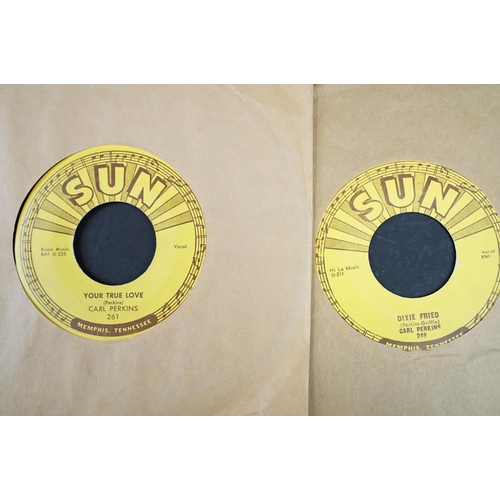 452 - Vinyl - 6 Carl Perkins original USA pressings on Sun Records to include: Glad All Over (Sun 287) VG+... 