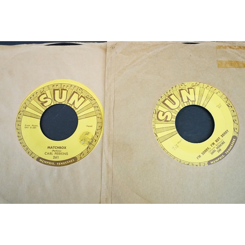 452 - Vinyl - 6 Carl Perkins original USA pressings on Sun Records to include: Glad All Over (Sun 287) VG+... 