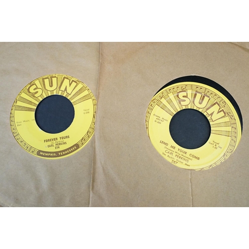 452 - Vinyl - 6 Carl Perkins original USA pressings on Sun Records to include: Glad All Over (Sun 287) VG+... 