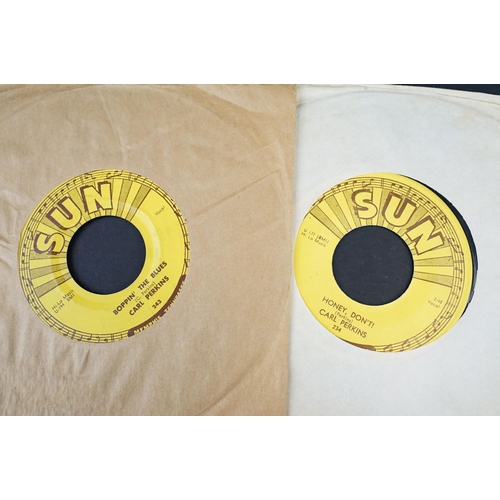 452 - Vinyl - 6 Carl Perkins original USA pressings on Sun Records to include: Glad All Over (Sun 287) VG+... 