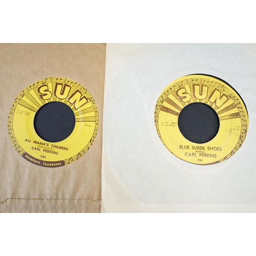 452 - Vinyl - 6 Carl Perkins original USA pressings on Sun Records to include: Glad All Over (Sun 287) VG+... 