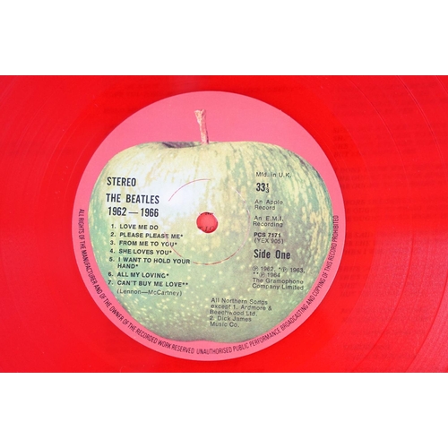 492 - Vinyl - 2 The Beatles LPs to include 1962-66 and 1967-70 (PCSPR717/8) red and blue vinyl, no sticker... 