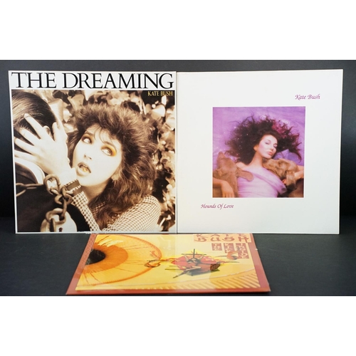 494 - Vinyl - 3 Kate Bush LPs to include The Kick Inside (EMC 3223), The Dreaming (EMC 3419), and Hounds O... 