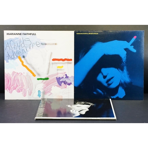 495 - Vinyl - 3 Marianne Faithful LPs to include Broken English (Island M1), Strange Weather (Island 20843... 