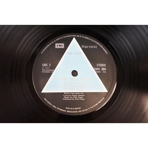 6A - Vinyl - Pink Floyd Dark Side Of The Moon on Harvest SHVL 804.  Solid blue triangle labels.  No inser... 