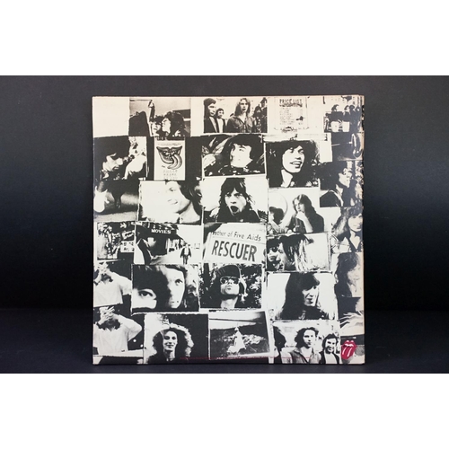 800 - Vinyl - The Rolling Stones Exile On Main Street (COC 69100) 12 postcards (10 attached), correct inne... 