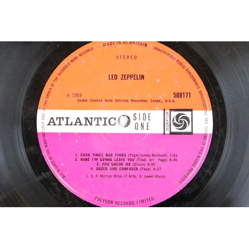 824 - Vinyl - Led Zeppelin One on Atlantic 588171.  Plum Atlantic labels, Warner Bros publishing credit, g... 