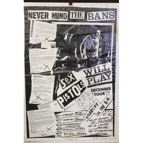 Memorabilia Original Sex Pistols Never Mind The Bans 1977 Tour Poster An Extremely Rare Poster F 