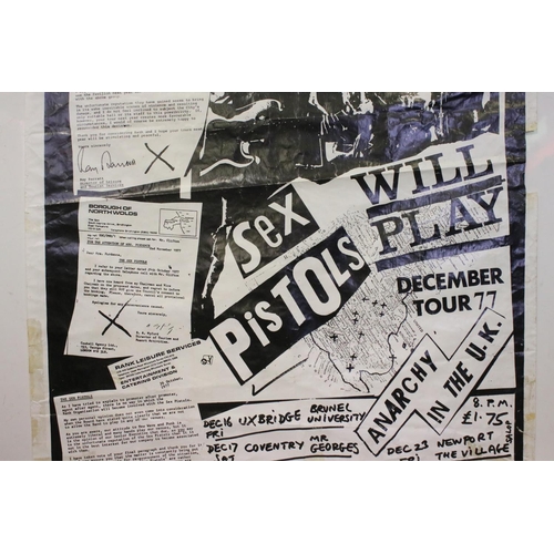 920 - Memorabilia - Original Sex Pistols Never Mind The Bans 1977 tour poster.  An extremely rare poster f... 