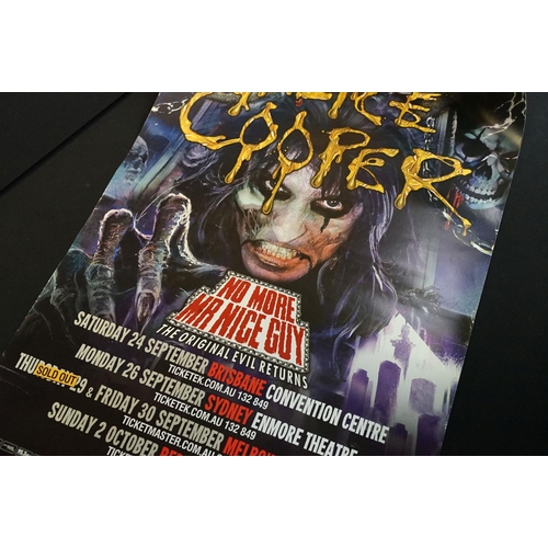 917 - Memorabilia - Approx 10 Alice Cooper posters for UK and Australian tours, releases, and portraits, i... 