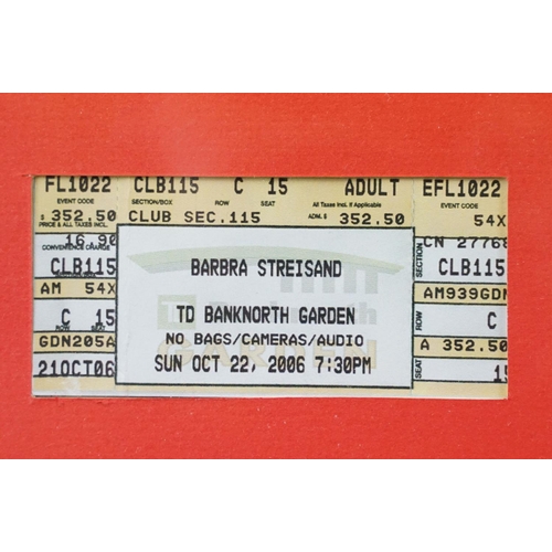 921 - Memorabilia - Two framed Barbara Streisand items to include colour photo with signed card and BPI pr... 