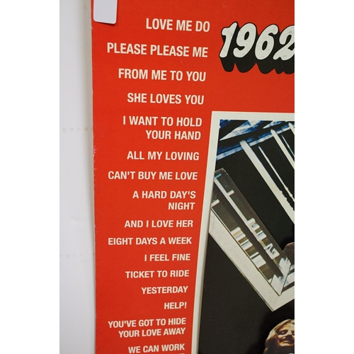 927 - Memorabilia - The Beatles large card point of sale shop display advertising the release of 1962-1966... 