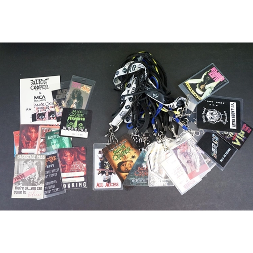 929 - Memorabilia - Alice Cooper - Over 30 VIP / Working / Backstage laminates and lanyards for various to... 