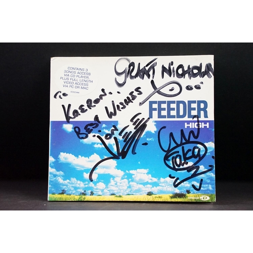 933 - CD & Autograph - Feeder High CD single signed to front by the original three members.