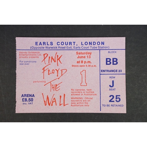 934 - Memorabilia - Pink Floyd The Wall concert programmes for 1980 and 1981 tours plus ticket for Saturda... 