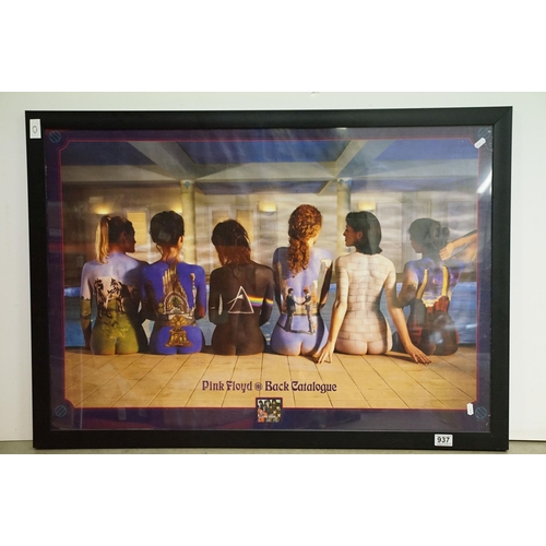 937 - Memorabilia - Pink Floyd framed and glazed back catalogue promo poster (105cm x 75cm approx inc fram... 