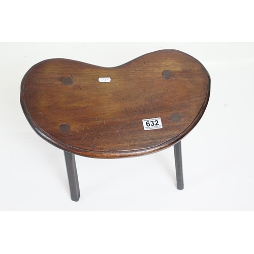 608 - Pair of Kidney Shaped Mahogany Stools, 41cm long x 27cm