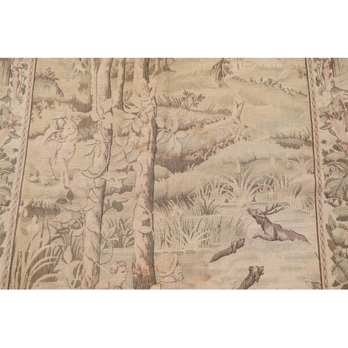 620 - Machine Tapestry Flemish style Panel depicting a Hunting Scene, 219cm x 148cm