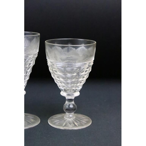 117 - Set of 21 Stuart crystal cut glass glasses of various sizes from wine to sherry. Each glass having s... 