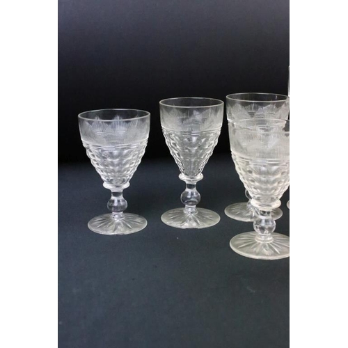 117 - Set of 21 Stuart crystal cut glass glasses of various sizes from wine to sherry. Each glass having s... 