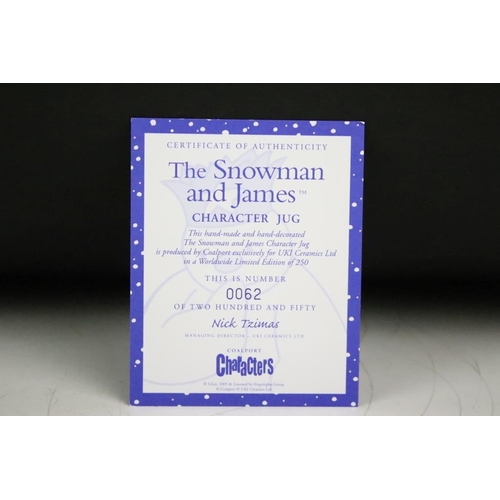 125 - Four Coalport Characters 'The Snowman' figurines to include; The Story Ends (751/5000), the snowman ... 