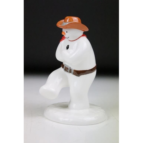 126 - Four Coalport Characters 'The Snowman' figurines to include; All My Own Work, Dancing with Teddy, Hi... 