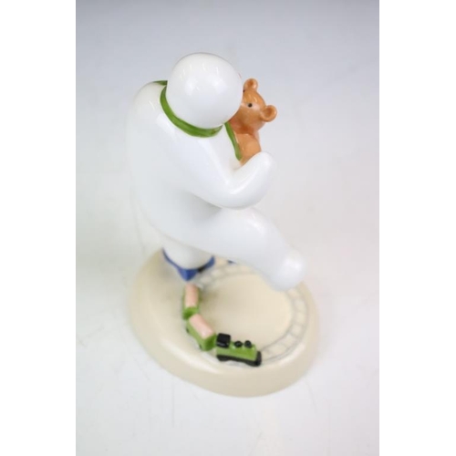 126 - Four Coalport Characters 'The Snowman' figurines to include; All My Own Work, Dancing with Teddy, Hi... 