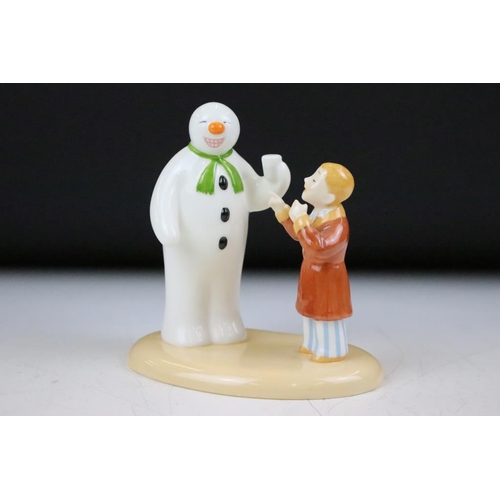 140 - Four Coalport Characters The Snowman figurines to include; snowman core dressing up, play it again (... 