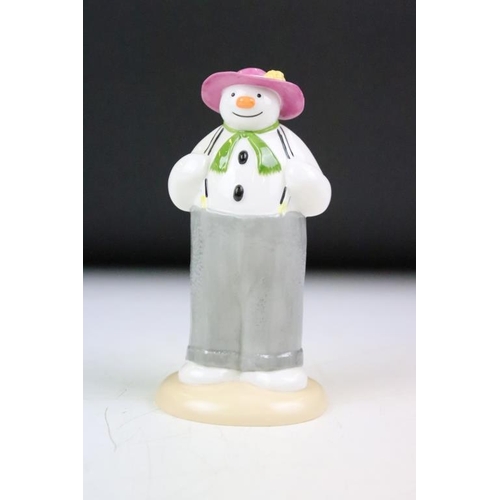 140 - Four Coalport Characters The Snowman figurines to include; snowman core dressing up, play it again (... 