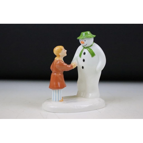 140 - Four Coalport Characters The Snowman figurines to include; snowman core dressing up, play it again (... 