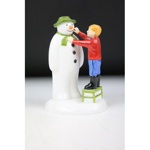 142 - Four Coalport Characters The Snowman figurines to include Just Like Me (544/1000), The Welcome (704/... 