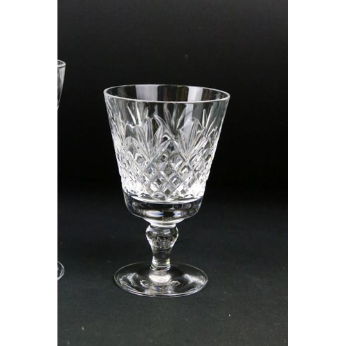 147 - Group of eighteen cut crystal glasses to include wine, tumblers, and sherry glasses. Some with Webb ... 