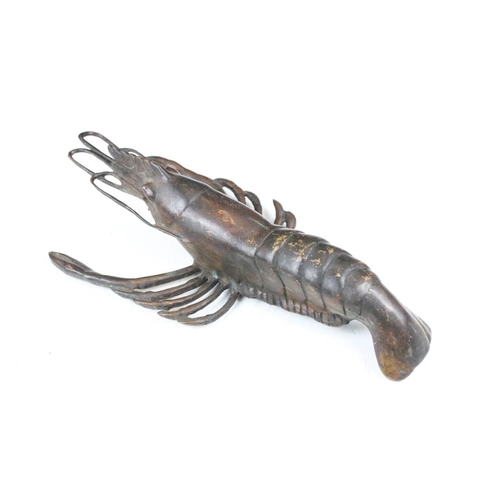 198A - Bronze model of a Lobster, measures approx 21cm long.