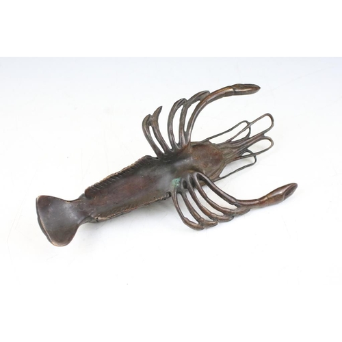 198A - Bronze model of a Lobster, measures approx 21cm long.