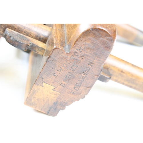 205 - Two vintage wooden planes with brass details, to include a plough plane and a screw-stem example. Wi... 