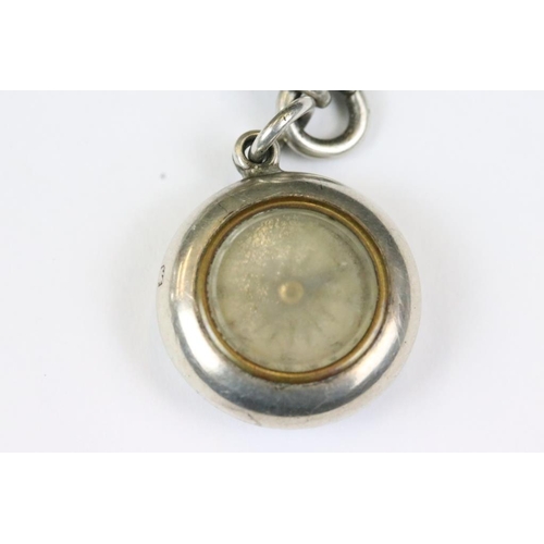 224 - An antique silver cased pocket watch together with a fully hallmarked sterling silver albert chain w... 