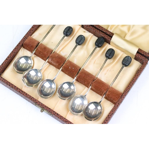 228 - Two cased sets of fully hallmarked sterling silver teaspoons together with a cased set of hallmarked... 