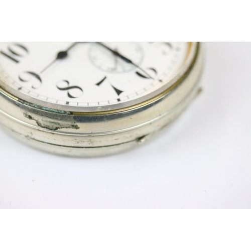 230 - A collection of six mixed pocket watches together with albert chains and watch keys.