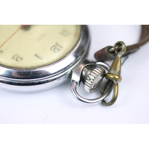 230 - A collection of six mixed pocket watches together with albert chains and watch keys.