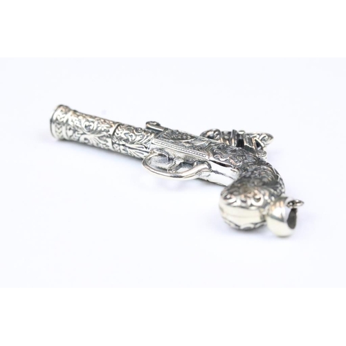 239 - Silver Whistle in the form of a Dueling Pistol