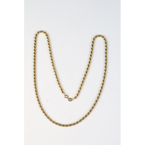 248 - Two hallmarked 9ct gold necklaces to include a rope chain example.